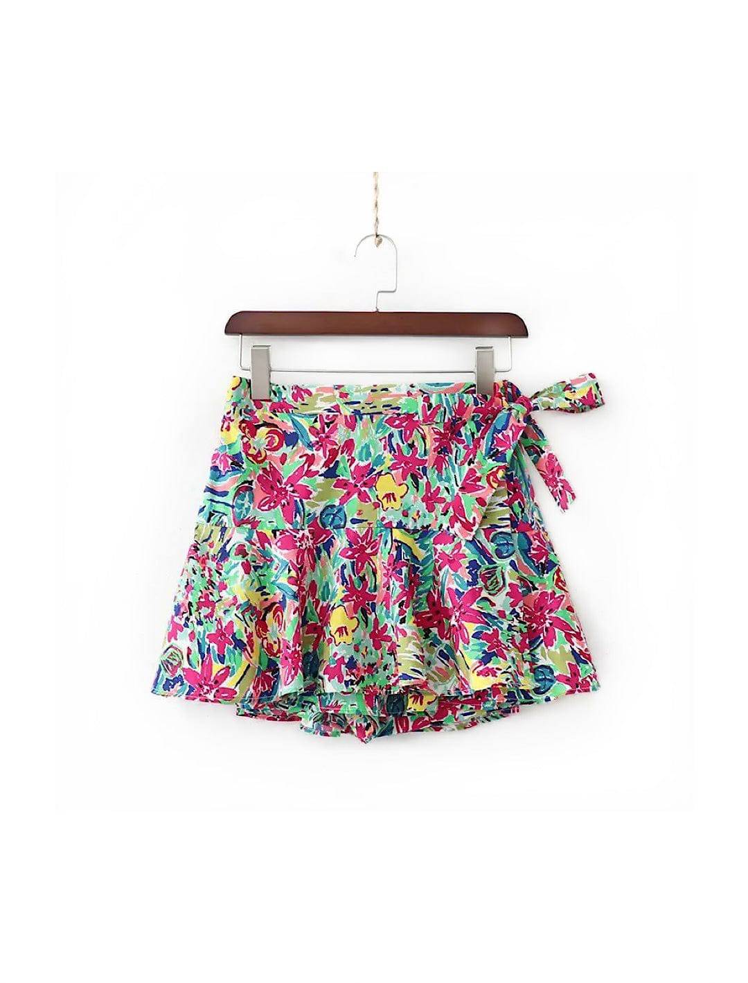 Floral Bandeau Top Skort Set