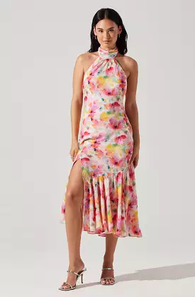 Floral Halter Neck Dress - Caspia Collection