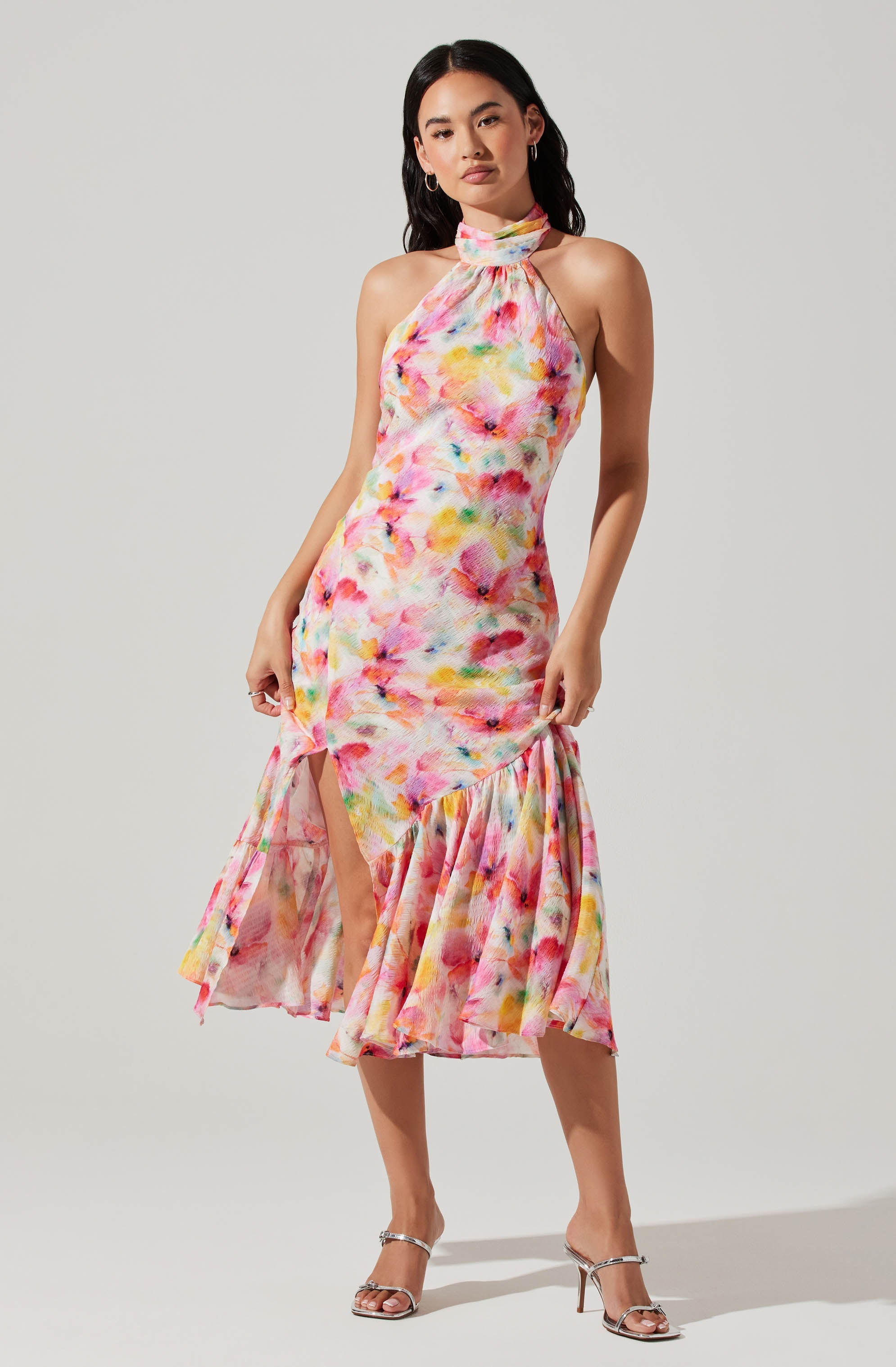 Floral Halter Neck Dress - Caspia Collection