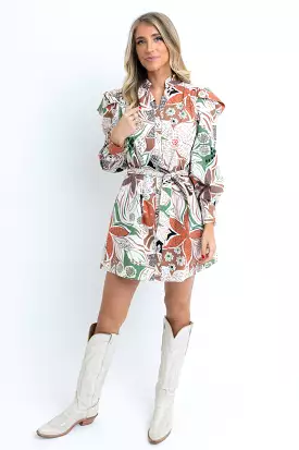 Floral Print Poplin Dress