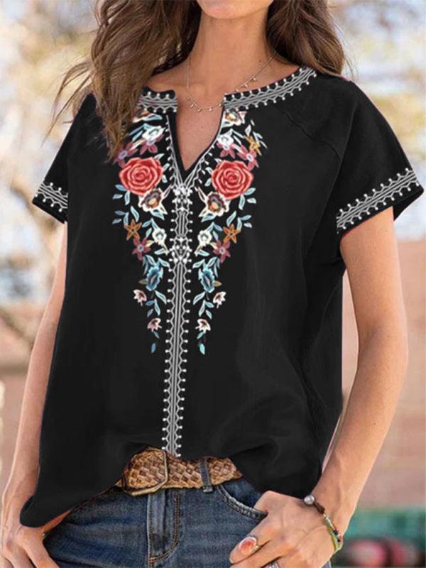 flutter sleeve embroidery top