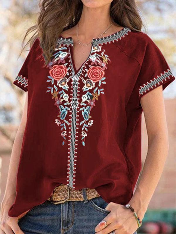 flutter sleeve embroidery top