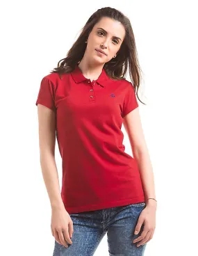 Flying Machine Women Polo Shirt with Short Sleeves Regular Fit