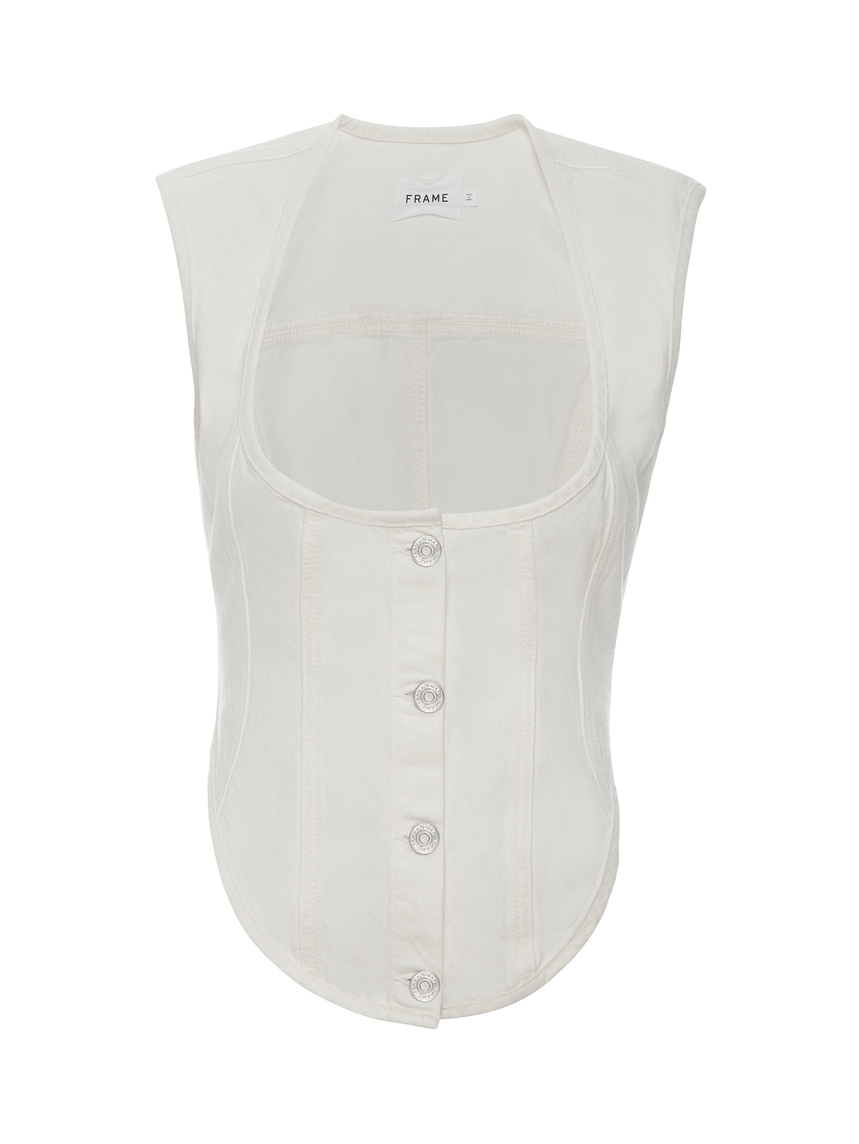 Frame - Seamed Scoop Bustier Top - Ecru