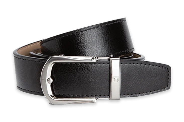 Frances Ebony dress belt, 1.375-inch strap