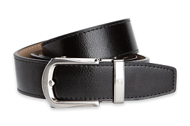 Frances Ebony dress belt, 1.375-inch strap