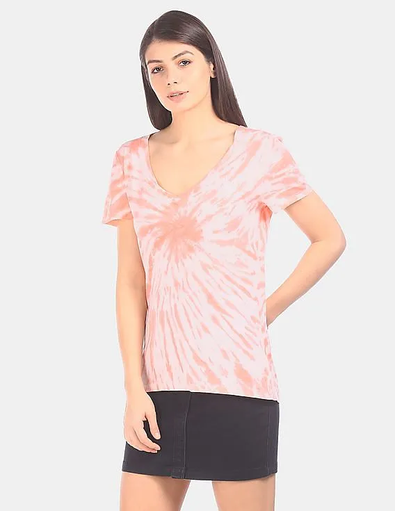 GAP Pink Short Sleeve Tie And Dye T-Shirt