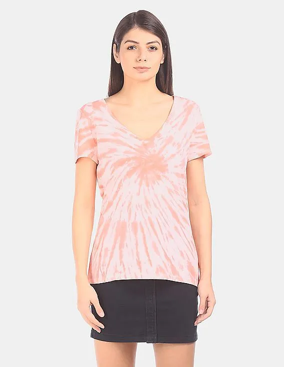 GAP Pink Short Sleeve Tie And Dye T-Shirt