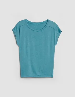 Gap Women Blue Softspun Short Sleeve Tie-Back T-Shirt