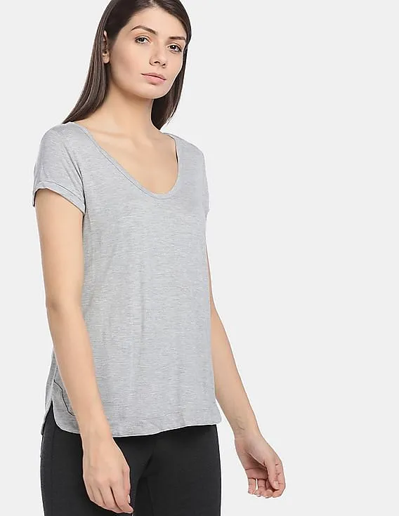 GAP Grey Short Sleeve Roll Tee Women