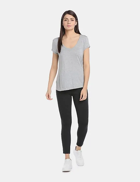 GAP Grey Short Sleeve Roll Tee Women