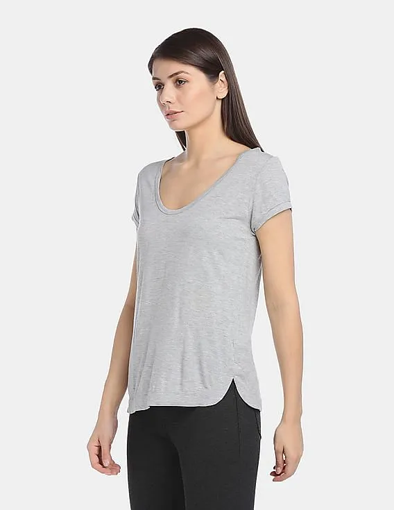 GAP Grey Short Sleeve Roll Tee Women