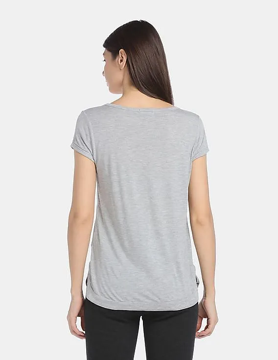 GAP Grey Short Sleeve Roll Tee Women