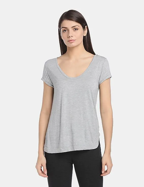 GAP Grey Short Sleeve Roll Tee Women