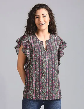 GAP Multi-Color Cascade Ruffle Top for Women