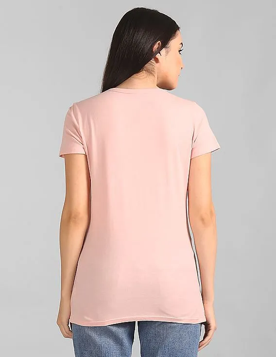 GAP Pink Short Sleeve Printed T-Shirt Women