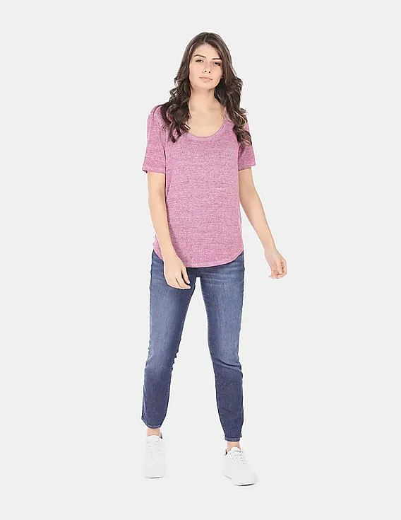 GAP Pink Boxy Top with Short Sleeves for Women