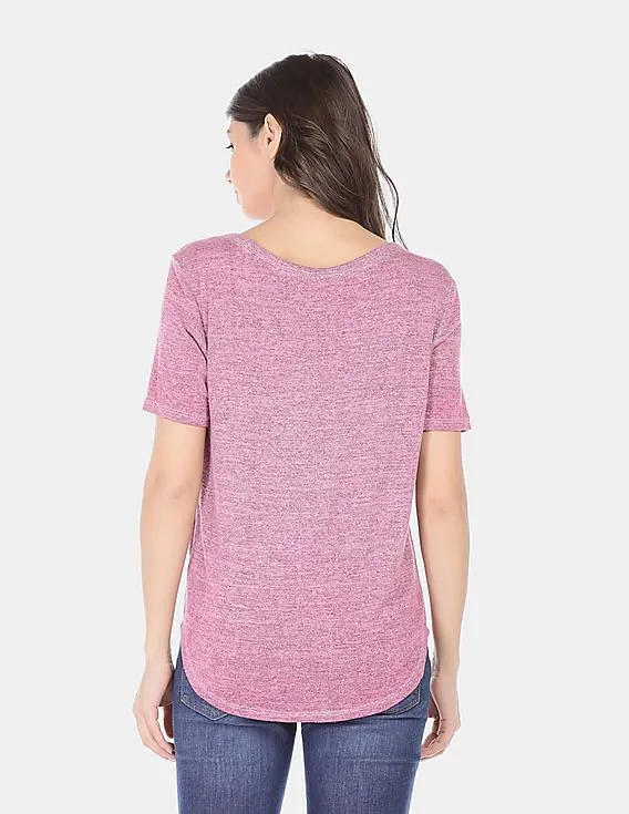 GAP Pink Boxy Top with Short Sleeves for Women