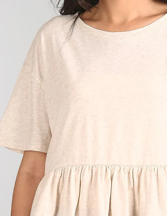 GAP Women's White Short Sleeve Ruffle Tee