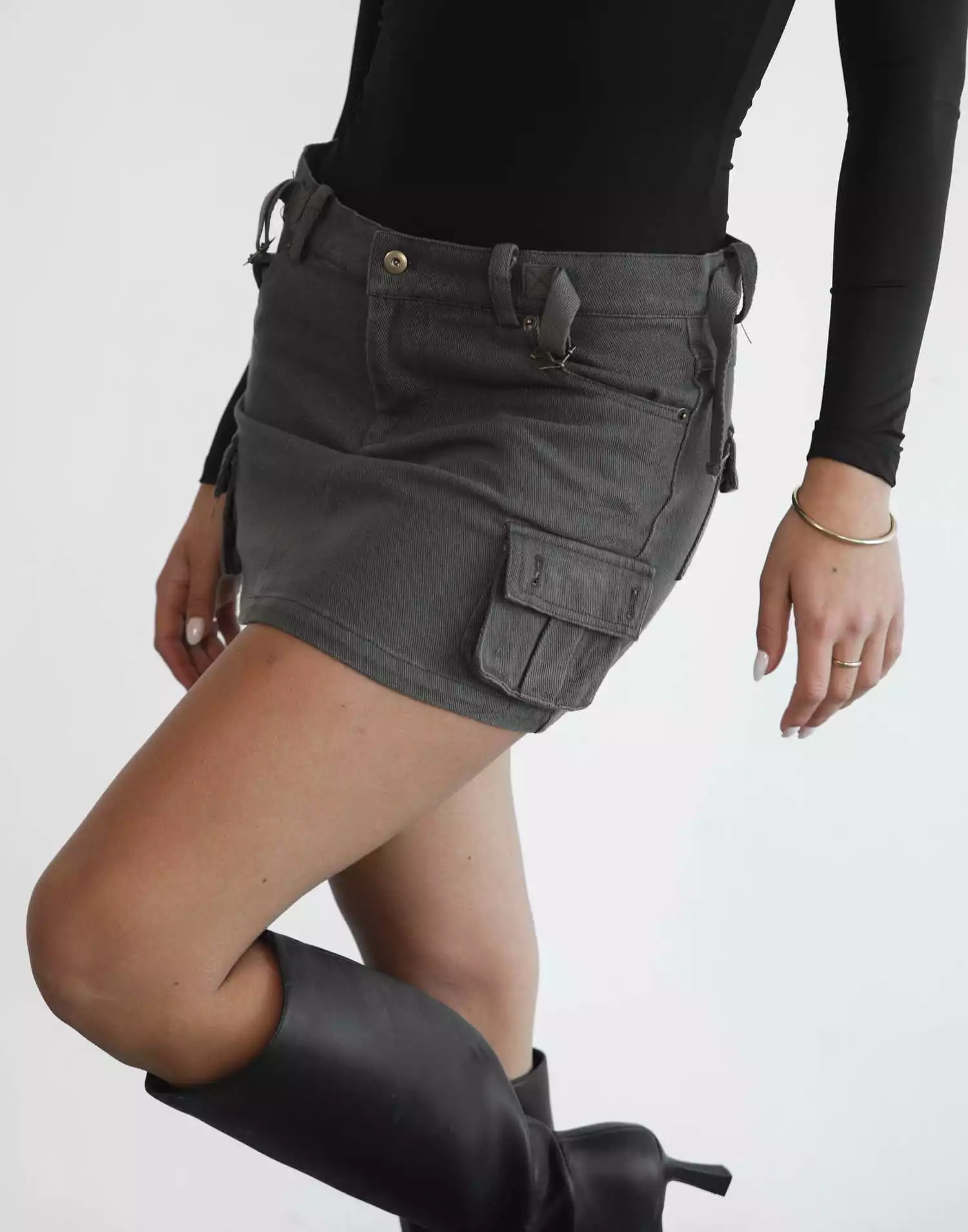 Gigi Mini Skirt - Charcoal | Shop Now!