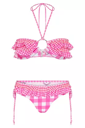 Gingham Bandeau Bikini Top: Gingham Bikini Top | Bandeau style