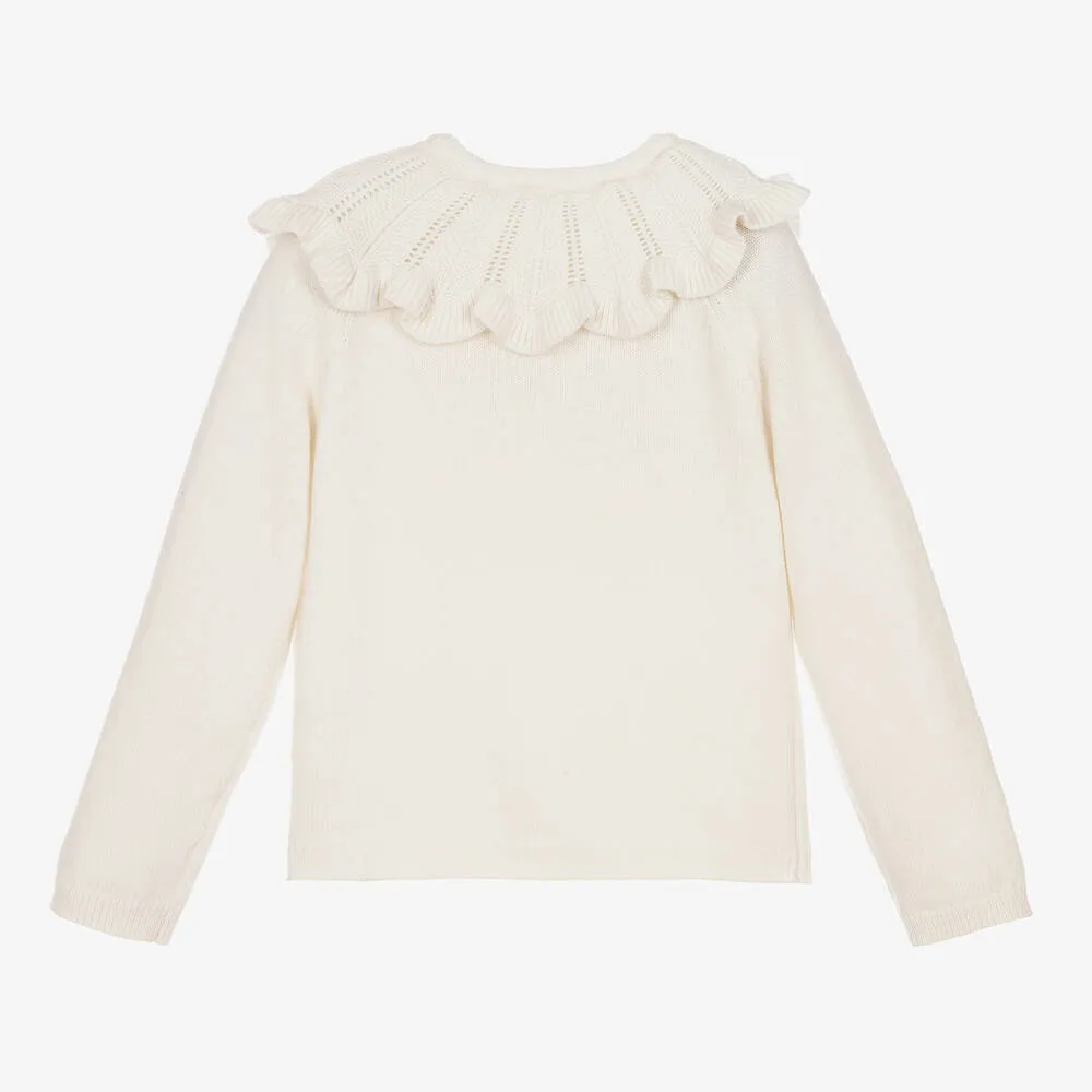 Ivory Wool Sweater for Girls