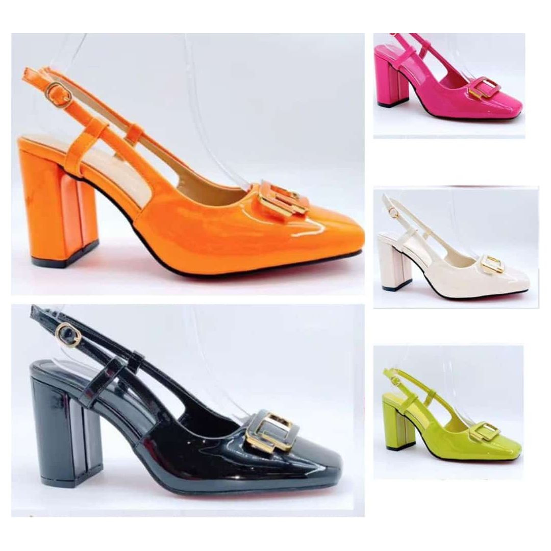 Glossy Low Heel Shoe