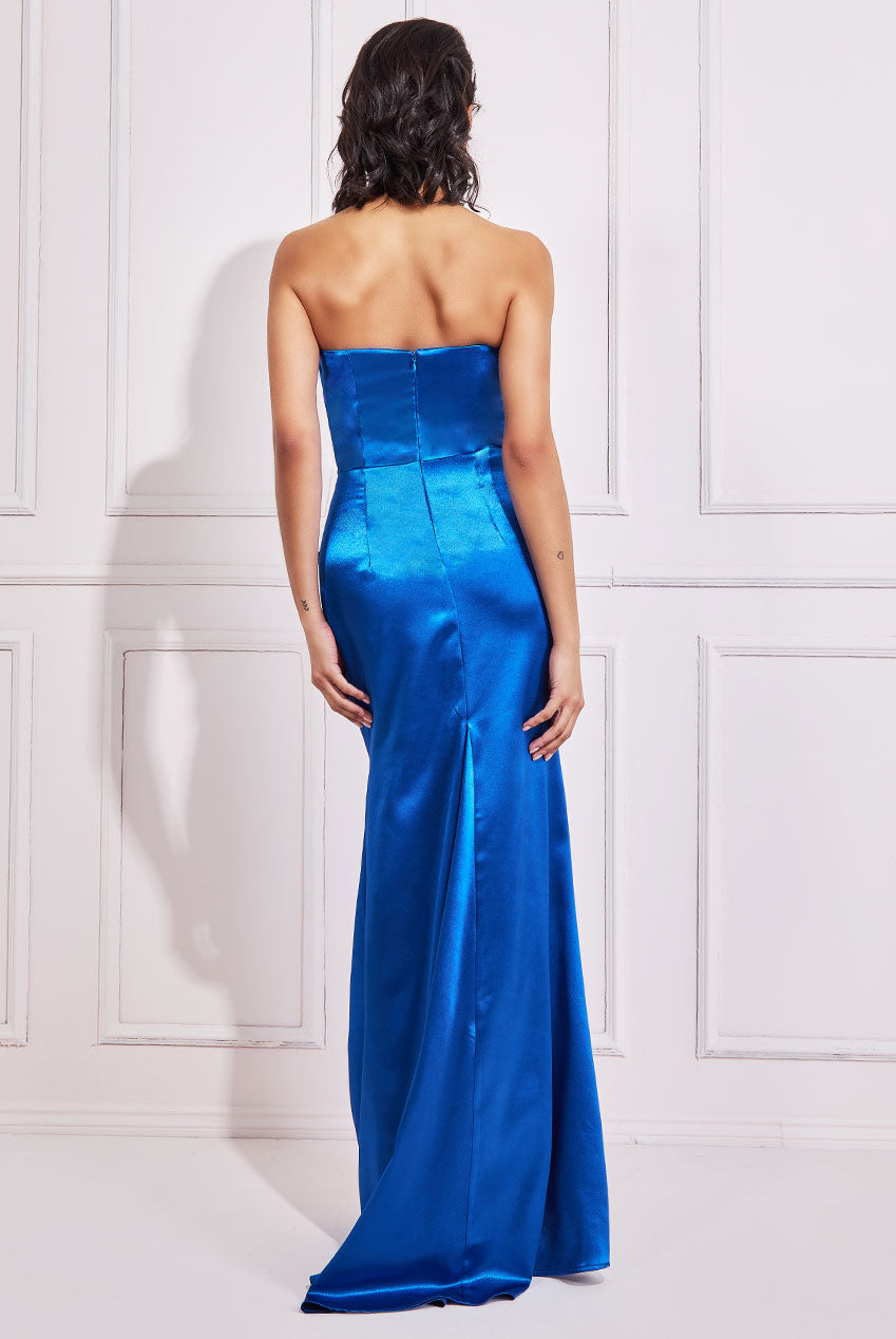 Goddiva Satin Bandeau Maxi Dress - Google SEO result: Stunning Satin Bandeau Maxi Dress by Goddiva