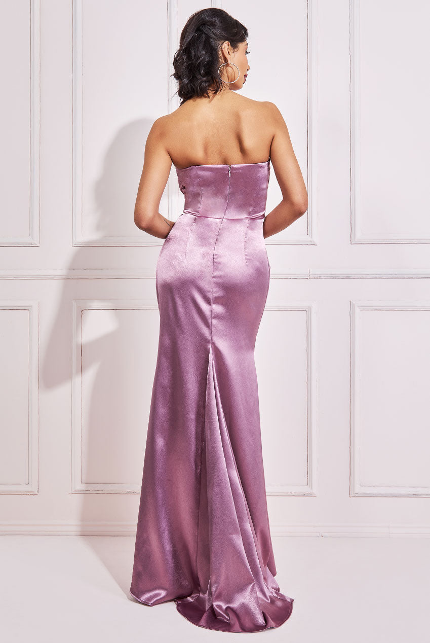 Goddiva Satin Bandeau Maxi Dress - Google SEO result: Stunning Satin Bandeau Maxi Dress by Goddiva