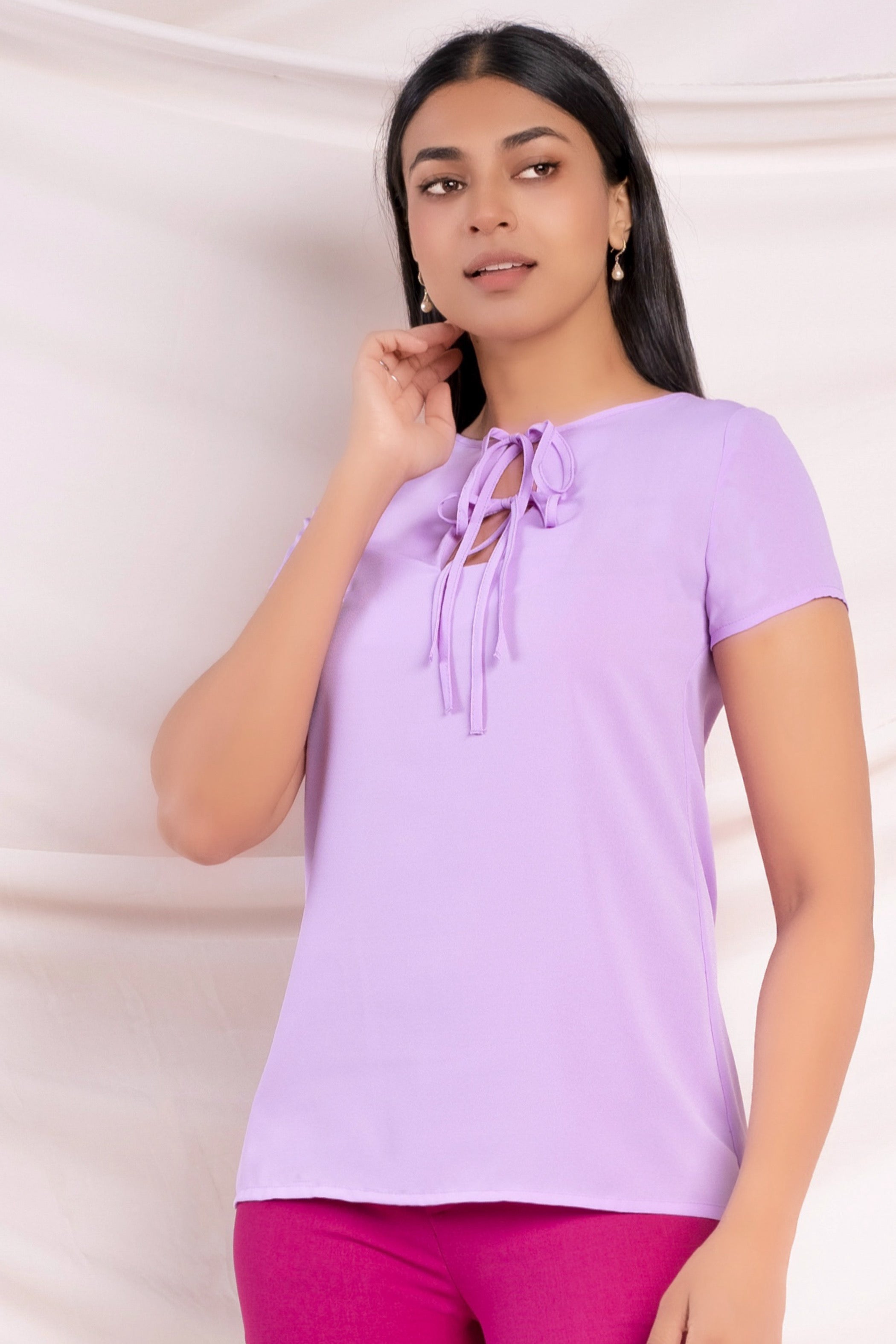 Google SEO optimized result: Purple Tie Blouse