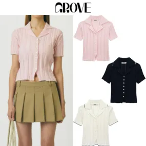 GROVE Casual Short Sleeve Street Style Office Shirt