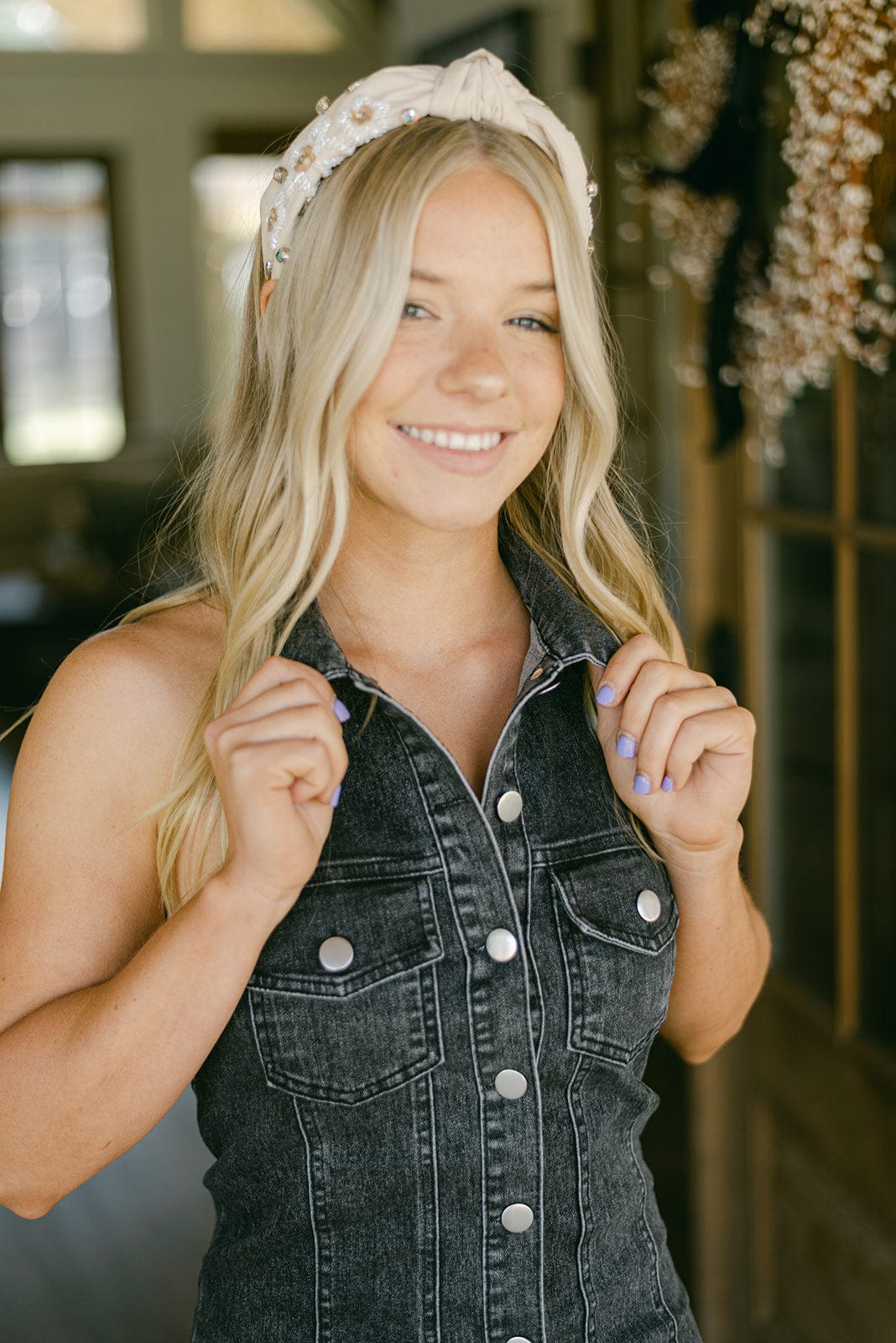 Halter Denim Mini Dress