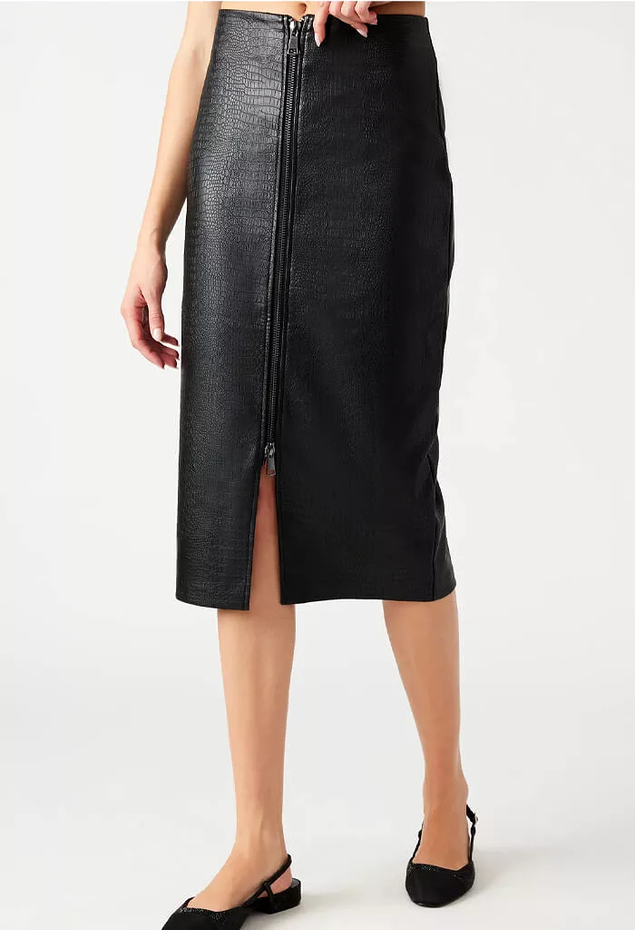 Hayes Midi Skirt - Dark Brown