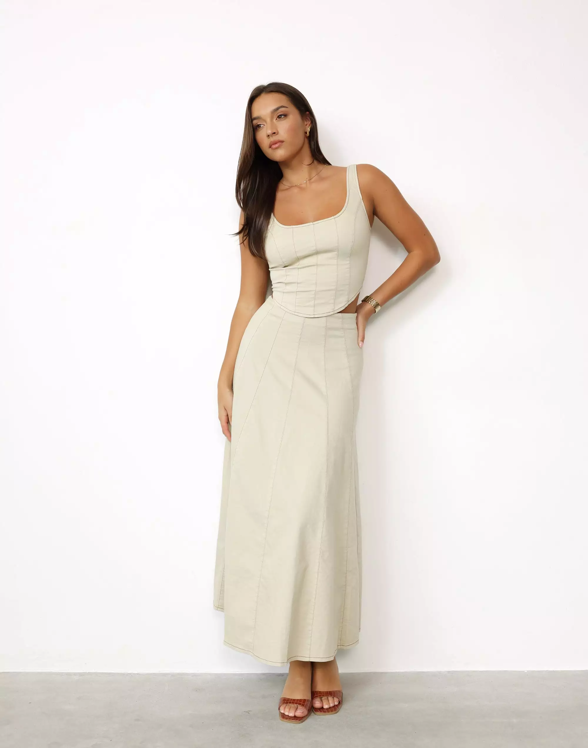 Haylee Maxi Skirt Oat - Shop Now!