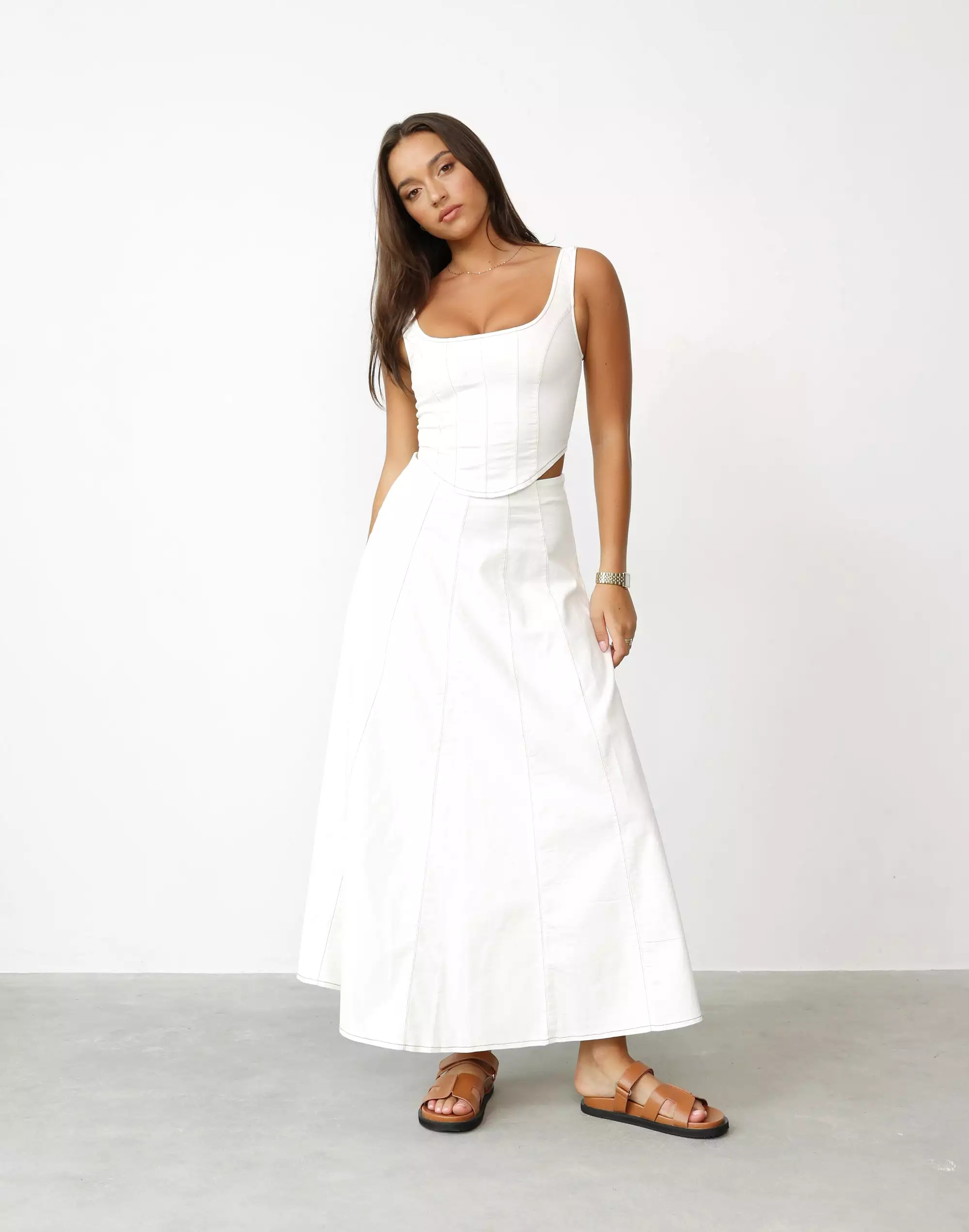 Haylee Maxi Skirt, White