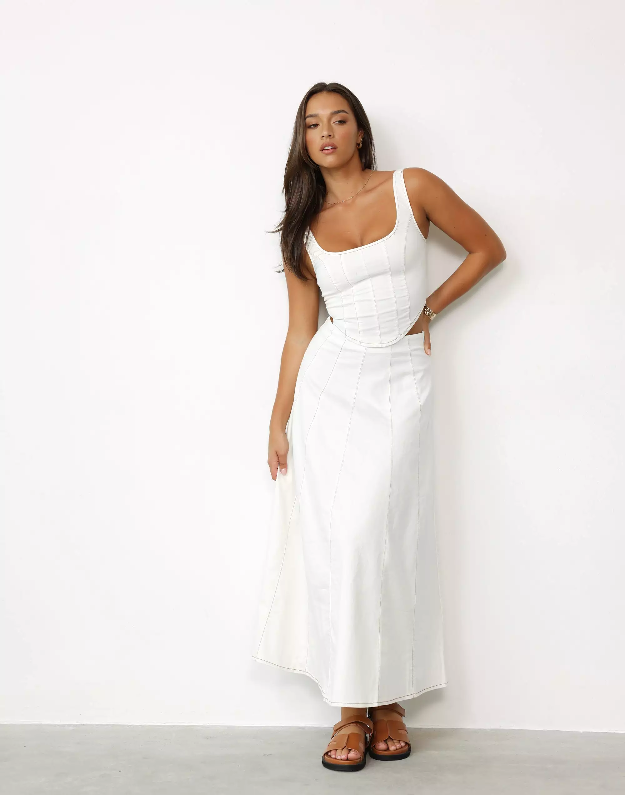 Haylee Maxi Skirt, White