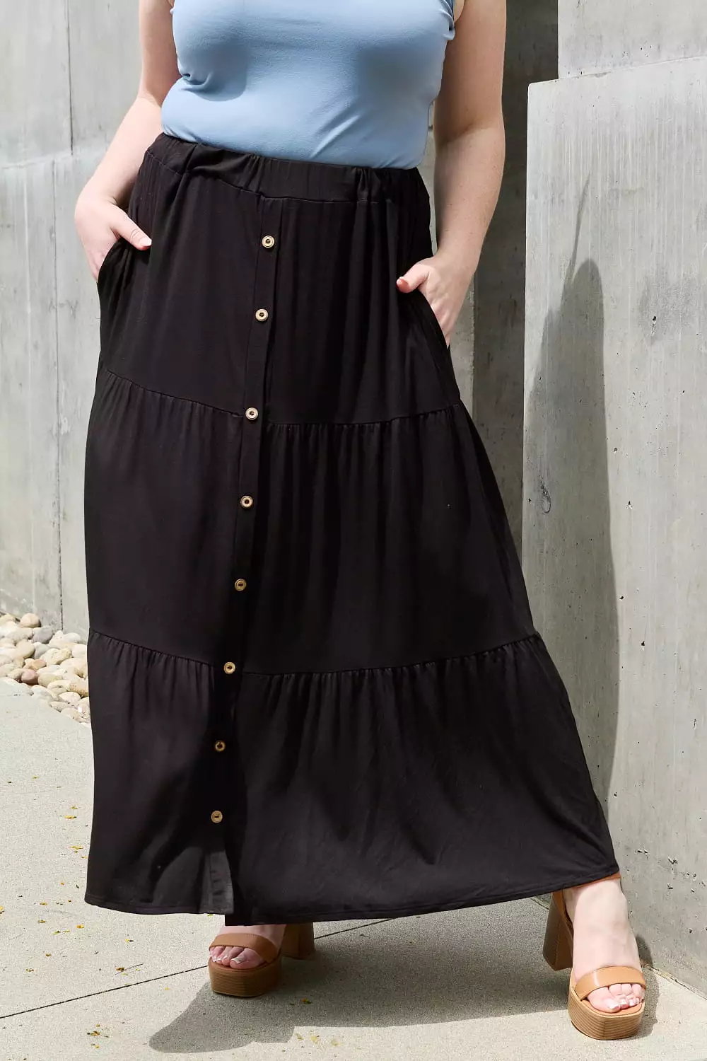 Heimish Solid Maxi Skirt - Full Size - Easy & Convenient - Available Now