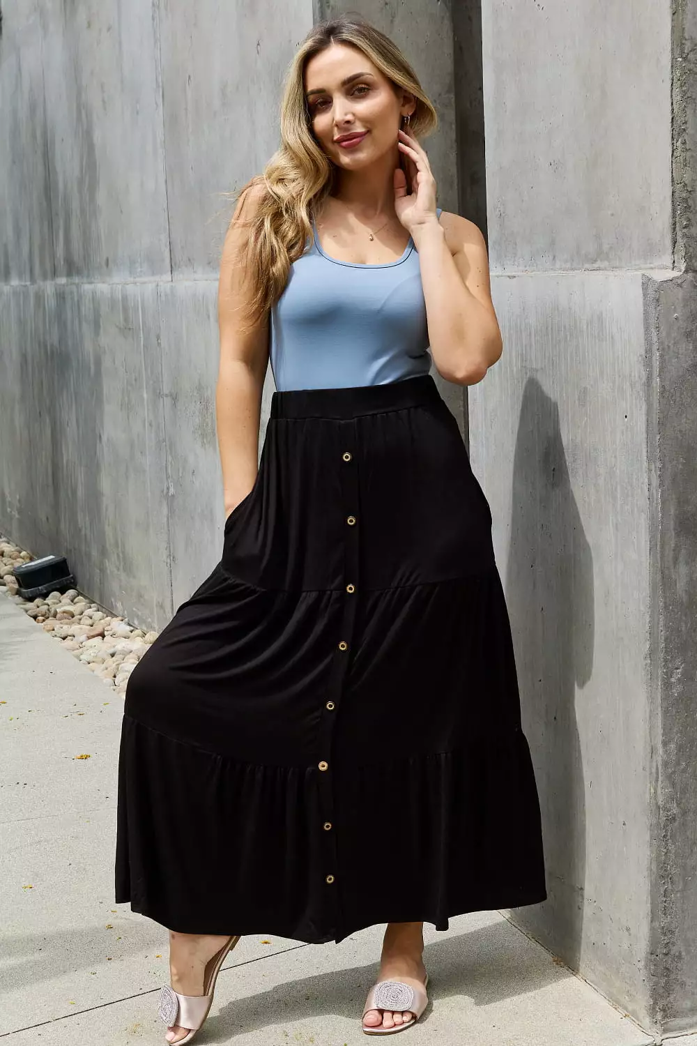 Heimish Solid Maxi Skirt - Full Size - Easy & Convenient - Available Now