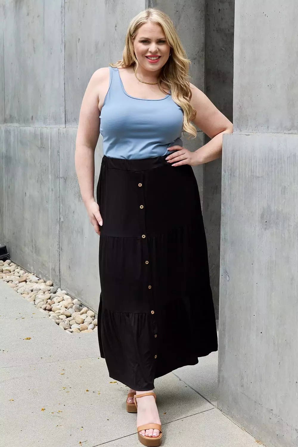 Heimish Solid Maxi Skirt - Full Size - Easy & Convenient - Available Now