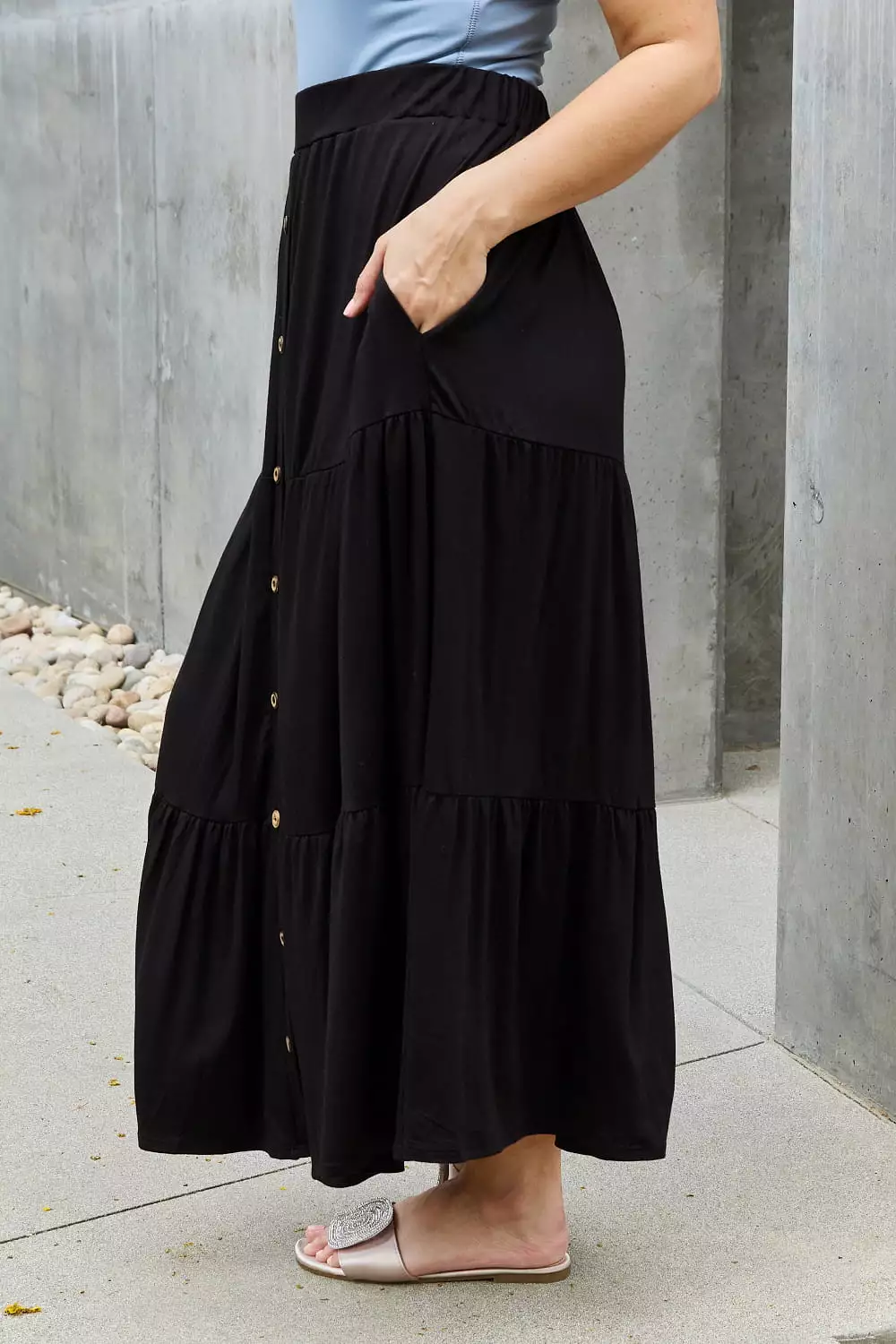 Heimish Solid Maxi Skirt - Full Size - Easy & Convenient - Available Now