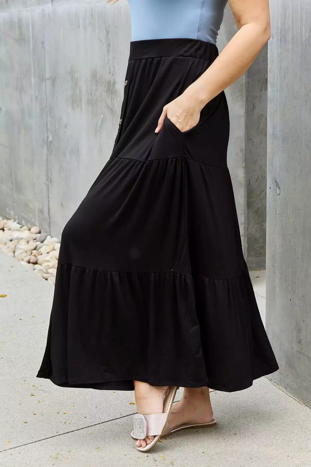 Heimish Solid Maxi Skirt - Full Size - Easy & Convenient - Available Now