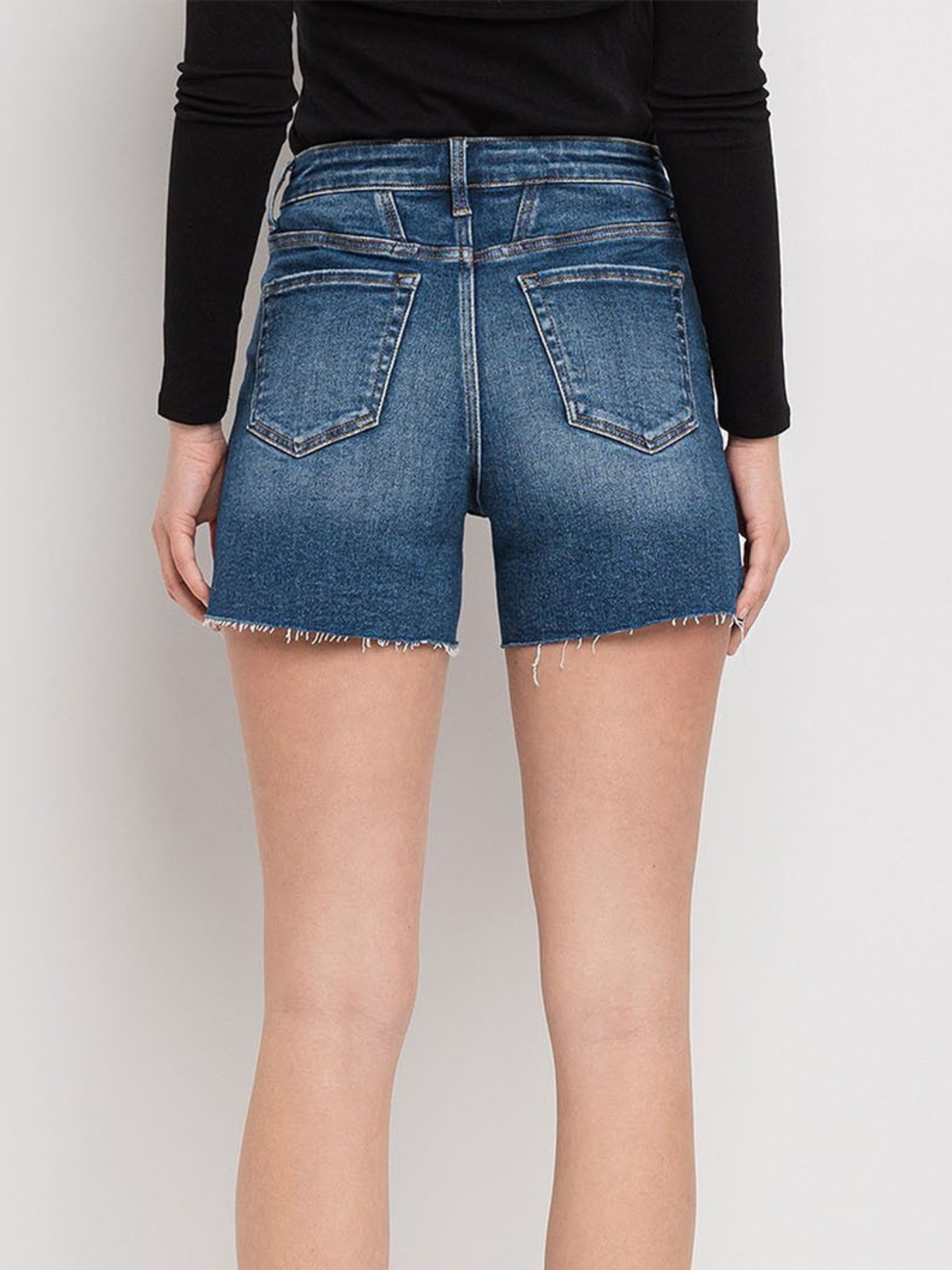 High rise patch shorts