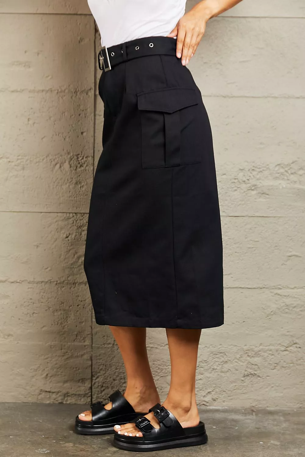 HYFVE Buckled Midi Skirt