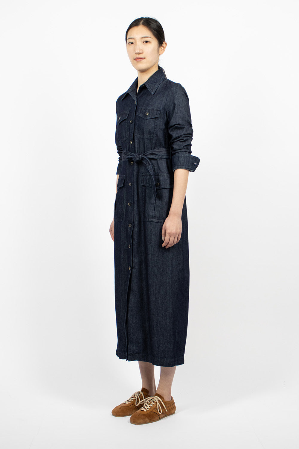 Indigo Denim Shirt Dress