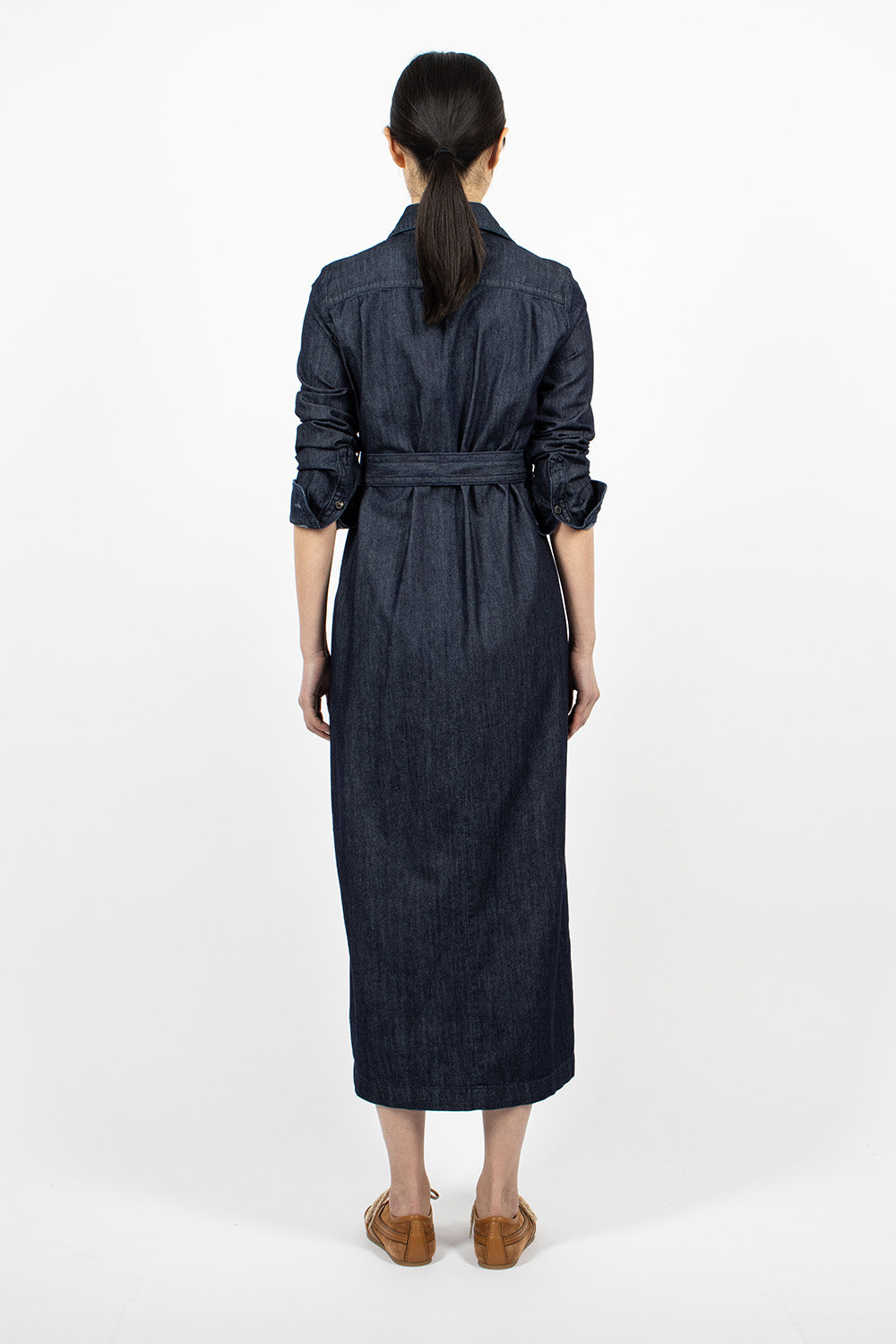 Indigo Denim Shirt Dress