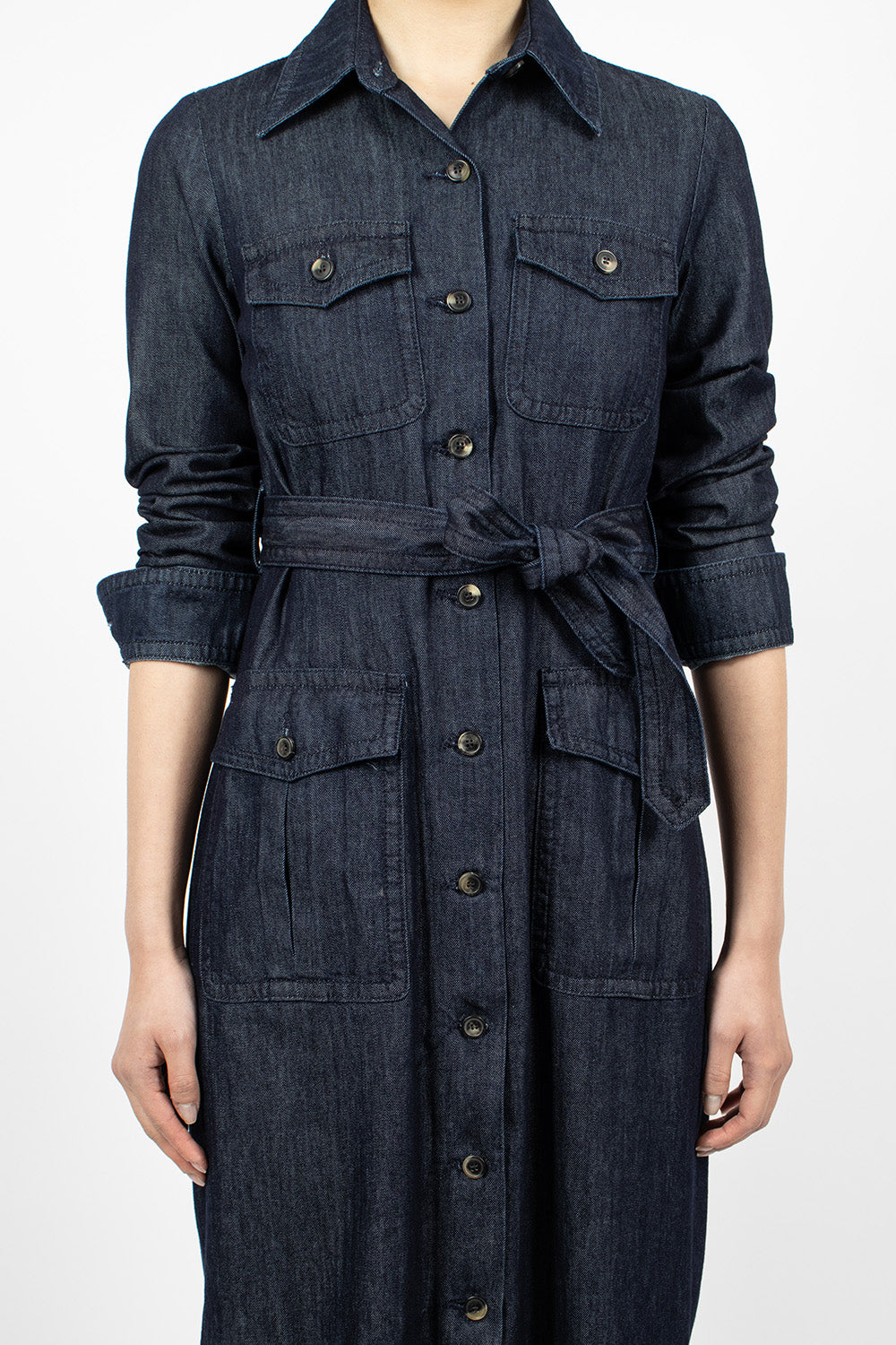 Indigo Denim Shirt Dress