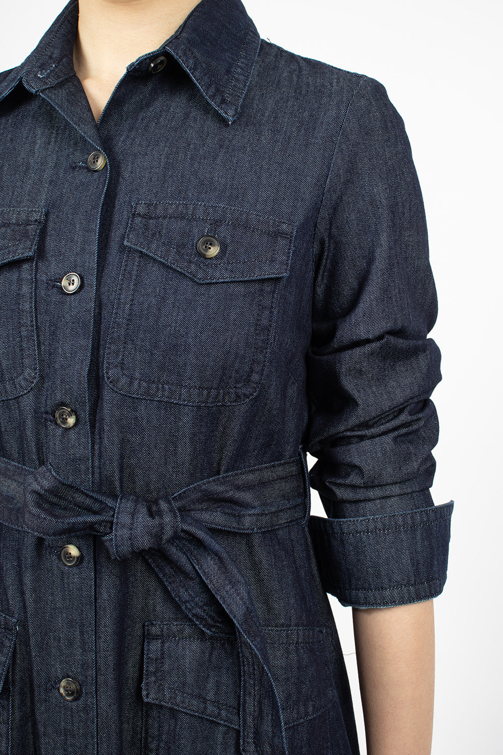 Indigo Denim Shirt Dress