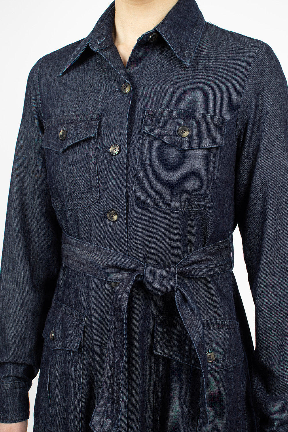 Indigo Denim Shirt Dress