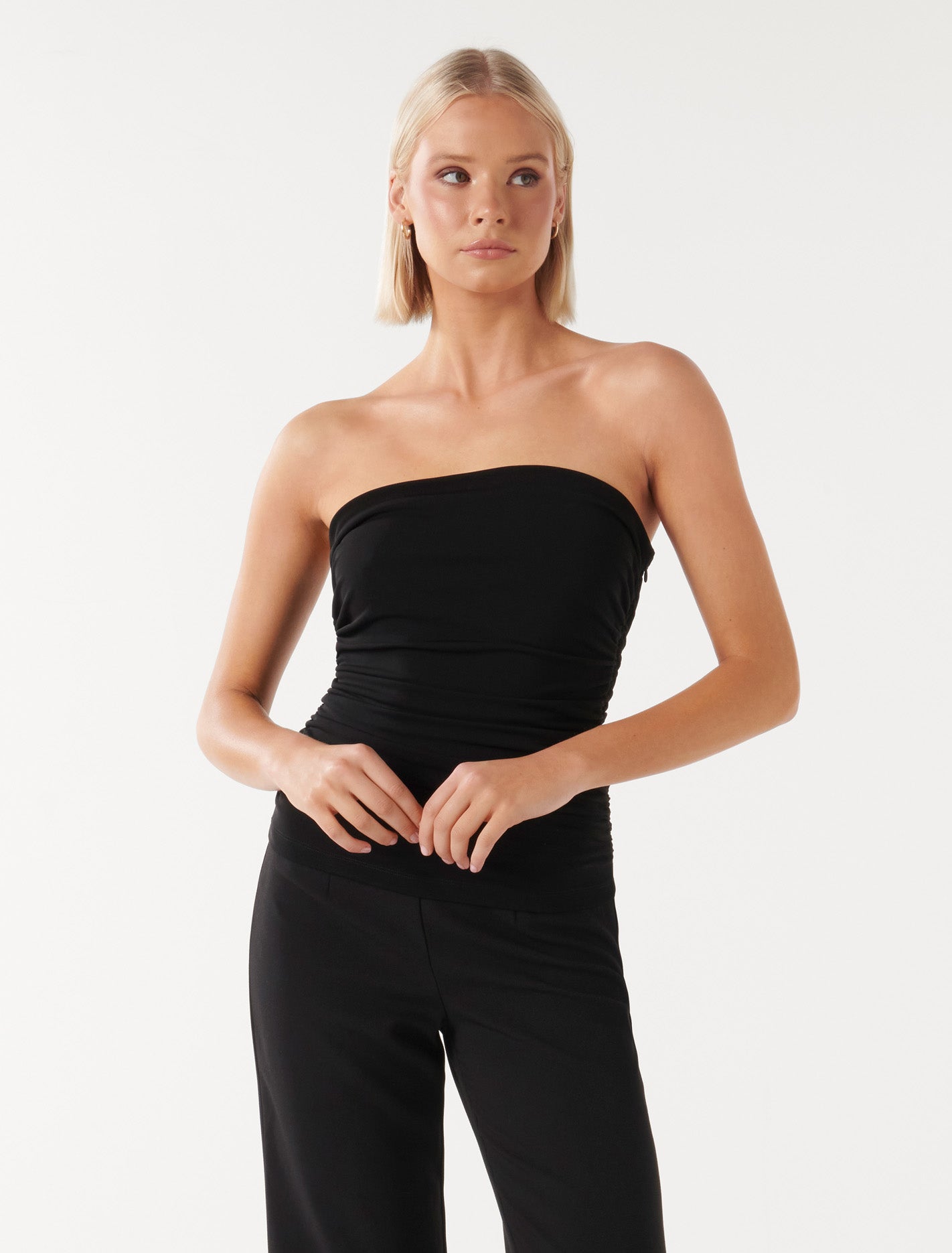 Ines Side Bandeau Top with Ruched Sides