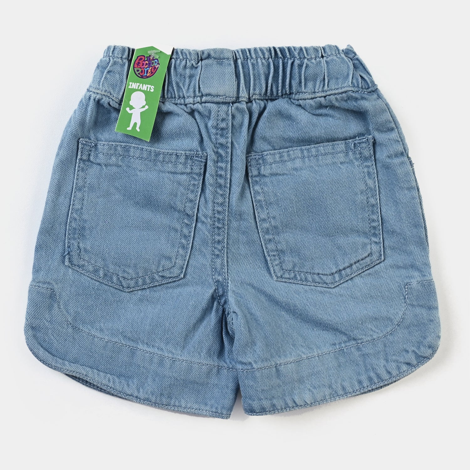 Infant Girls Blue Denim Floral Shorts